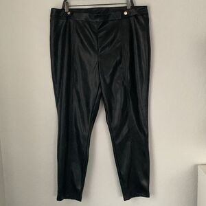 New! Marc New York Andrew Marc Faux Leather Pull On Black Women’s Size 2X